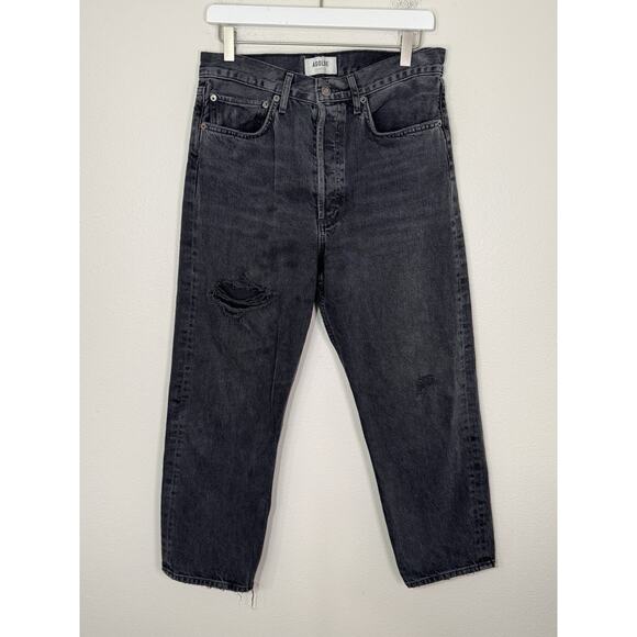 Agolde 90's Crop Jeans Mid Rise Loose Bound Straight Leg Button Fly, 28 - Picture 2 of 11